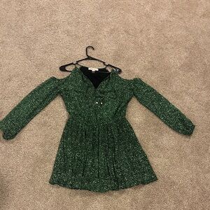 Michael Kors Green/Black Pattern Dress